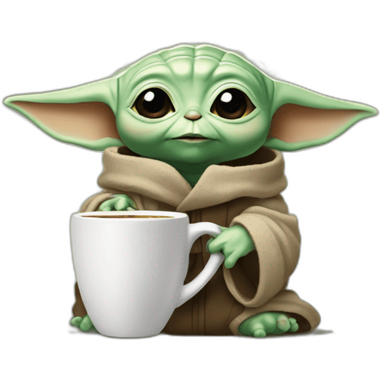 baby yoda drink coffee emoji