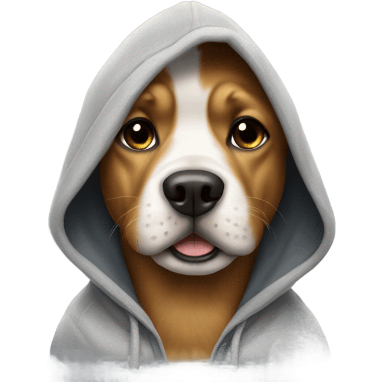 Dog wearing a hoodie  emoji