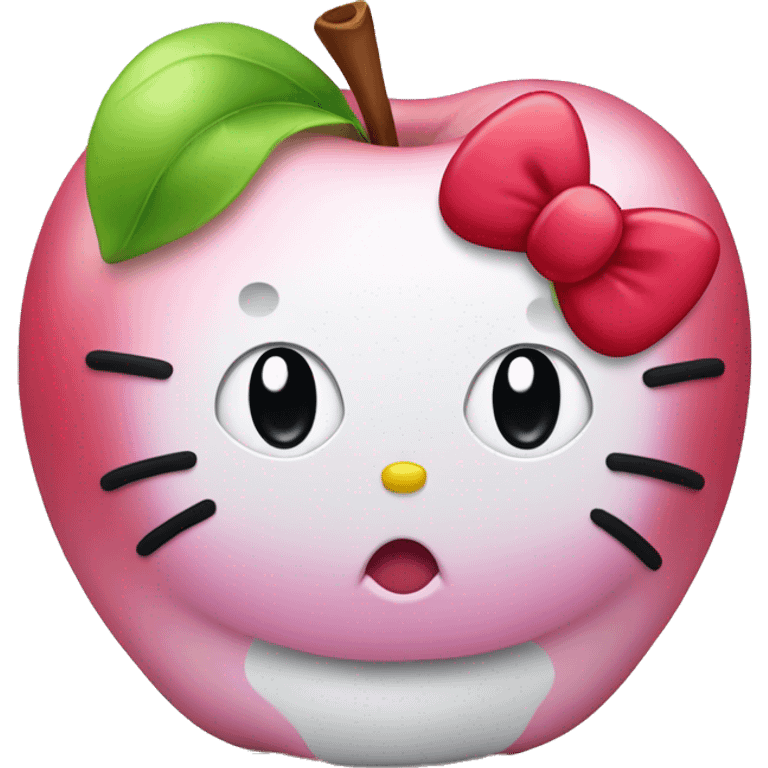 Hello kitty face inside apple cute emoji