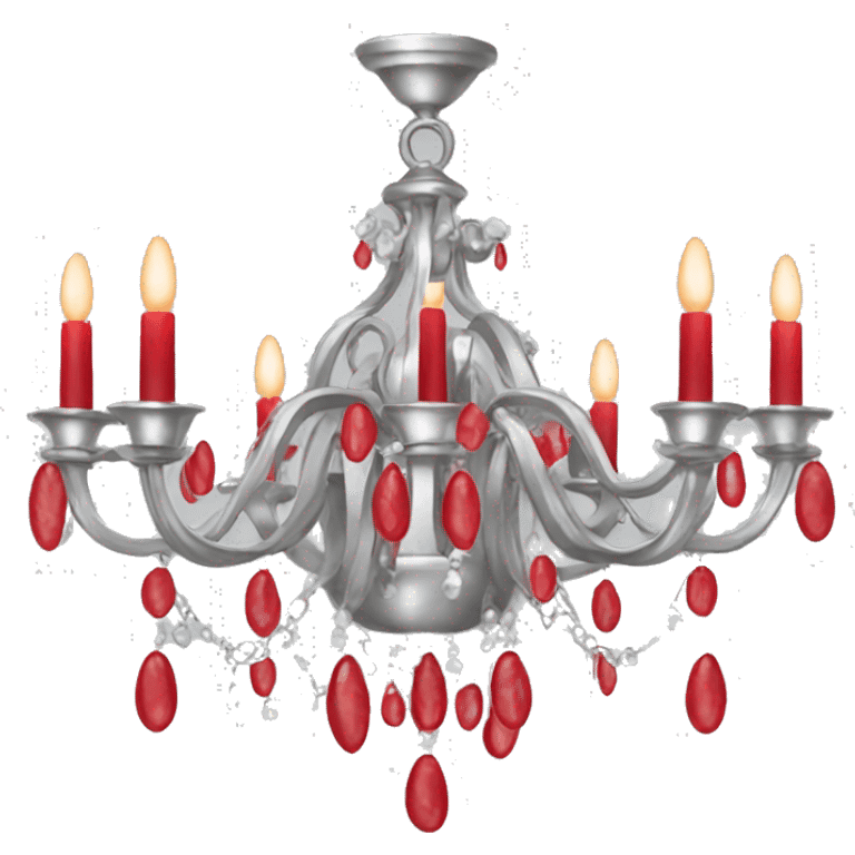 silver chandelier with red accents emoji