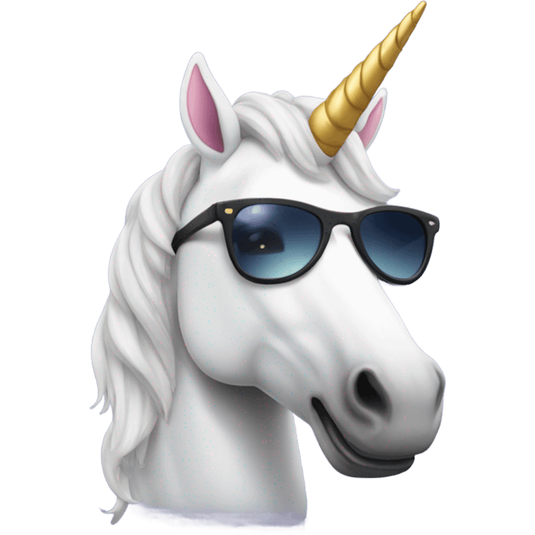 Unicorn wearing sunglasses  emoji