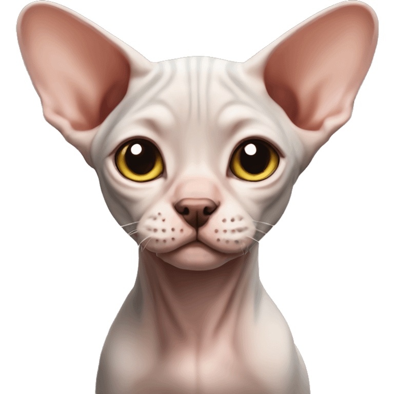 A puppy of a Sphynx cat emoji