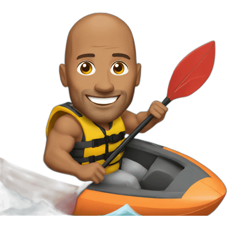 Dwayne Douglas Johnson in a kayak emoji