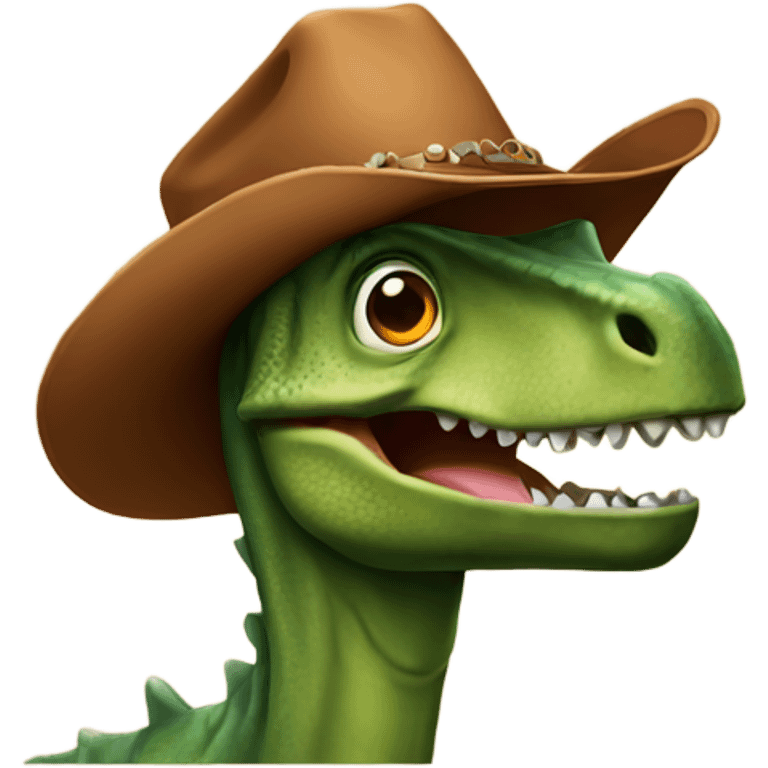 Dinosaur with cowboy hat  emoji