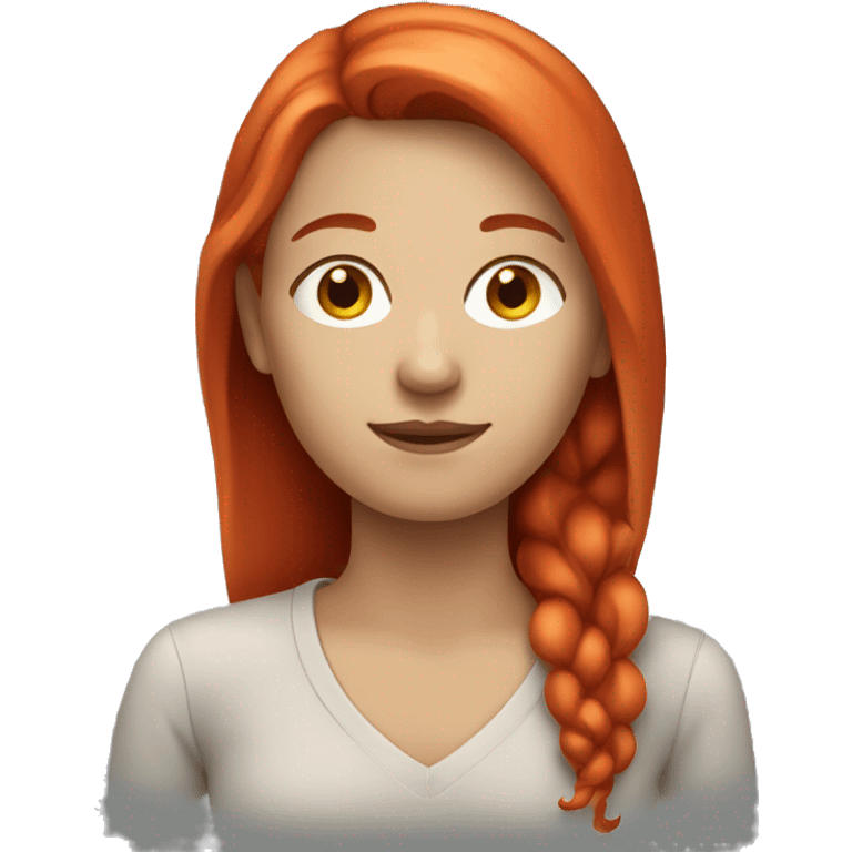 Basic white woman emoji with bright red hair emoji