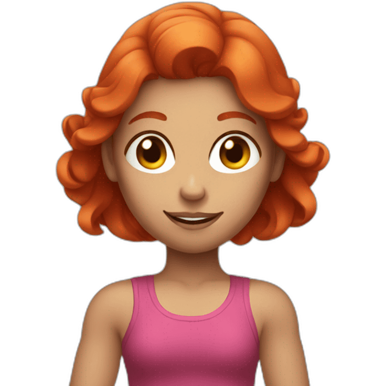 bicep girl with red hair emoji