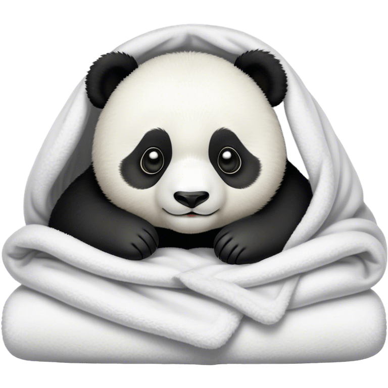 Giant Panda baby cozy in blanket  emoji