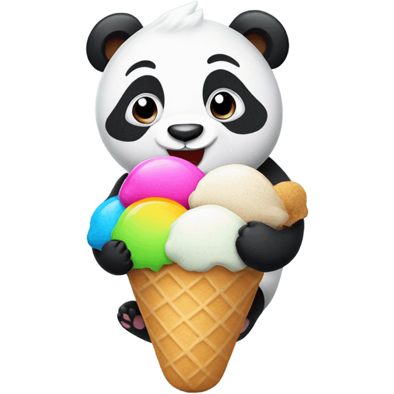 Panda eating ice cream emoji