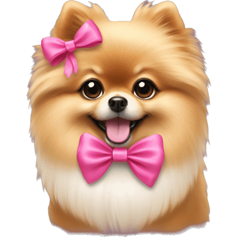 pomeranian dog with pink bow emoji