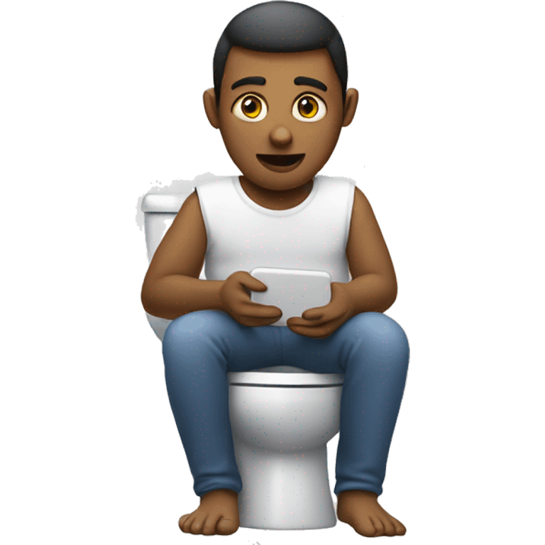 sitting on toilet texting emoji