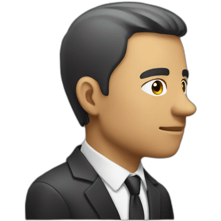 man in suit looking to the right (side view) emoji