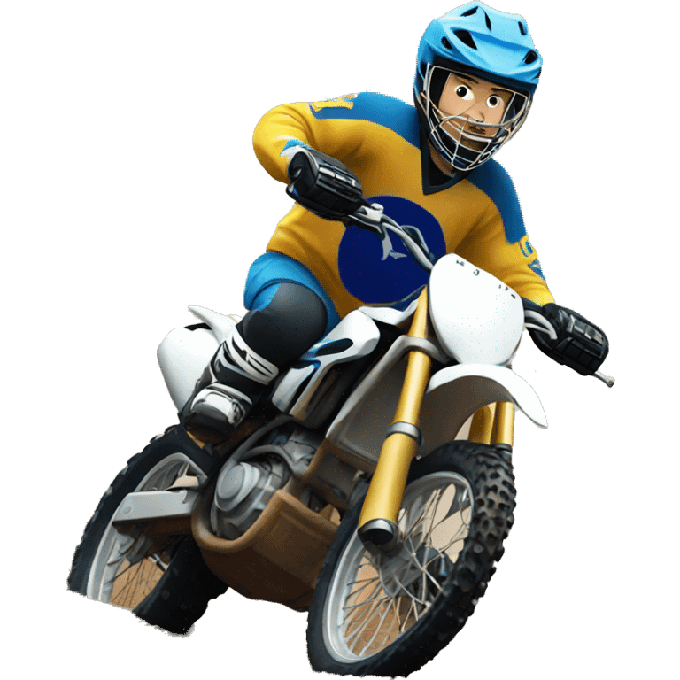 Hockey player on dirt bike  emoji