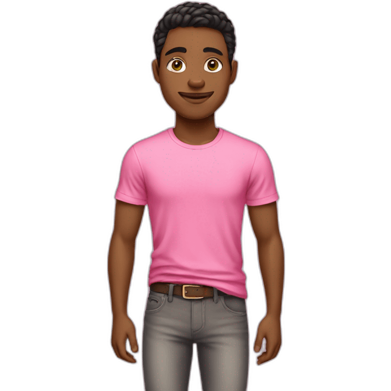 Rich boy with pink t-shirt emoji