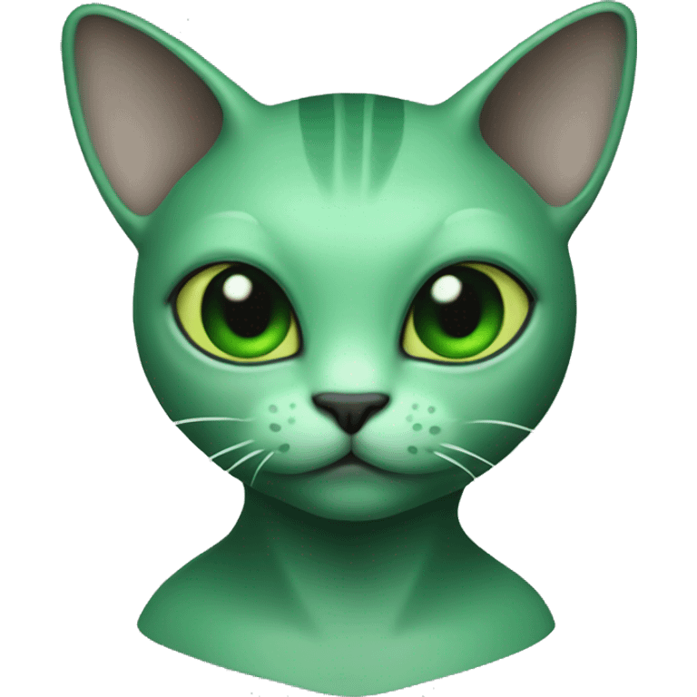 Alien cat green emoji