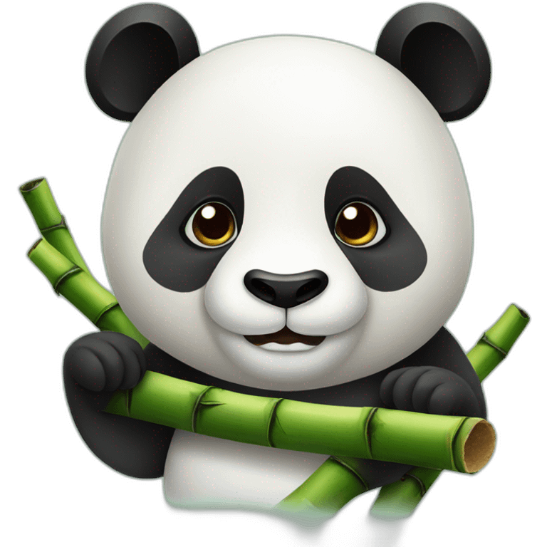 panda with bamboo in mouth emoji