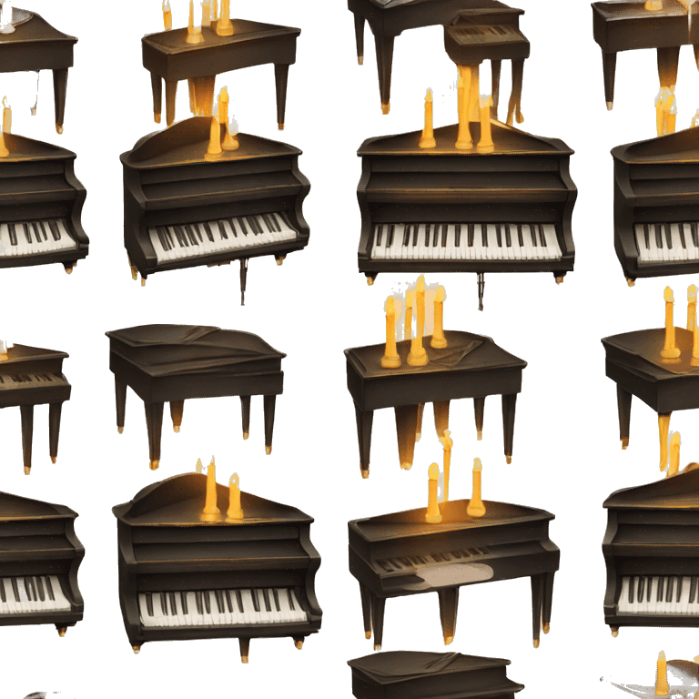 vintage piano with candles on top emoji