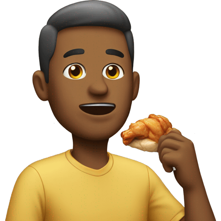 man eating chicken emoji