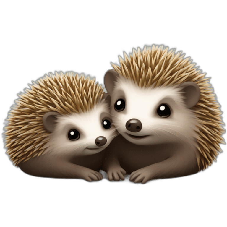 two hedgehogs cuddling emoji