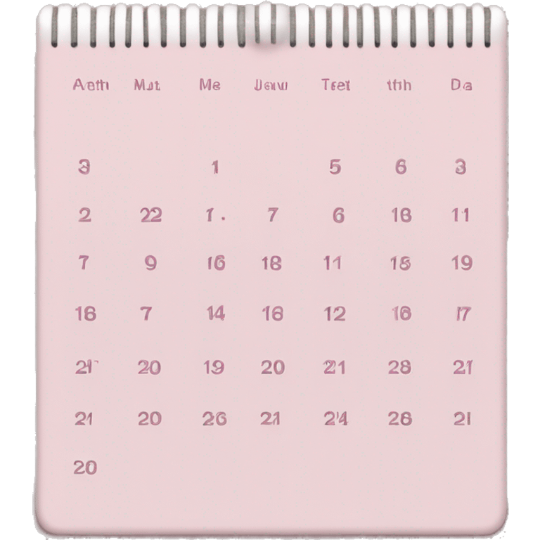 Light pink and white calendar emoji