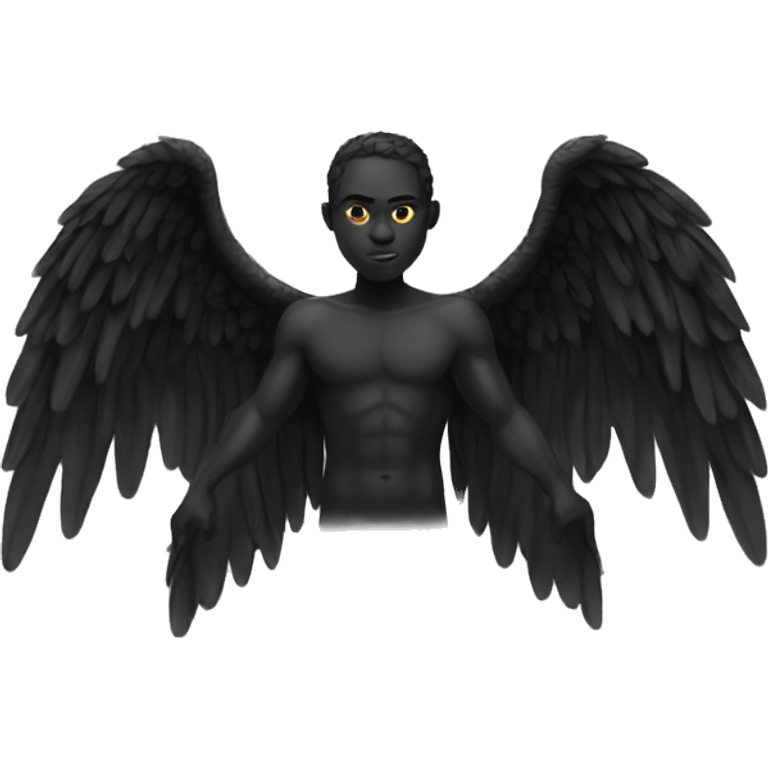 black angel wings with demons emoji