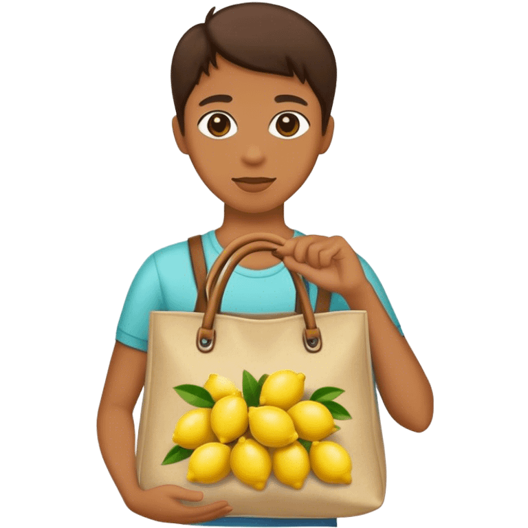 bag holding lemons emoji