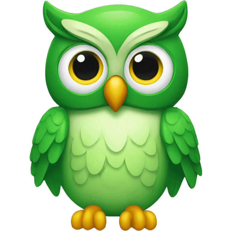 Green owl doulingo app emoji