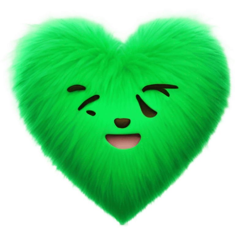 Green furry heart  emoji