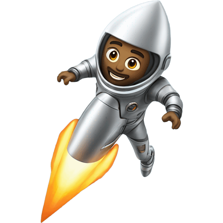 man flying on a rocket emoji