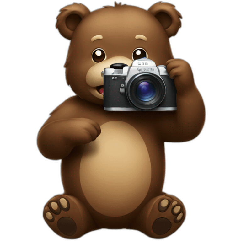 A bear taking a photos emoji