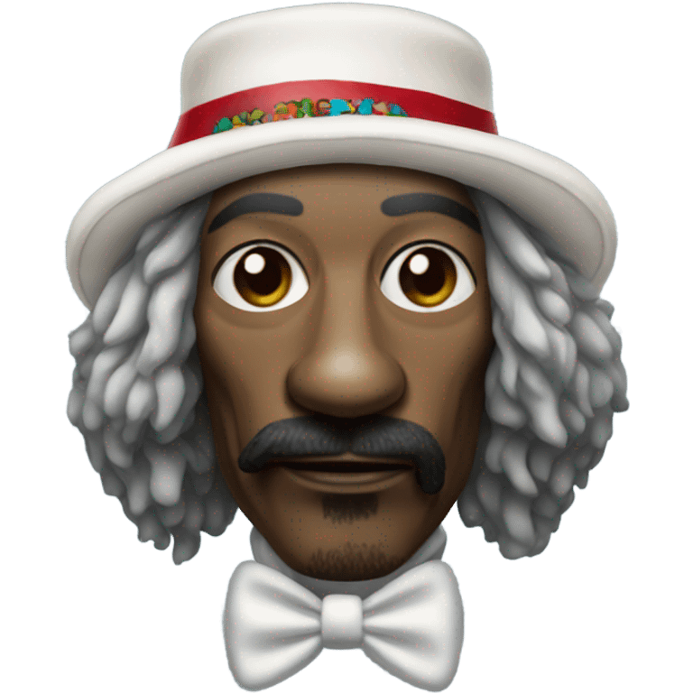 Snoop dogg with a clown nose and fur hat emoji