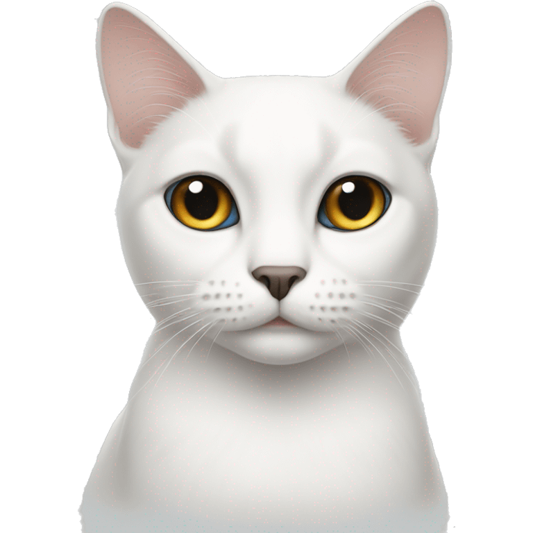 white cat with a black spot non the forehead  emoji