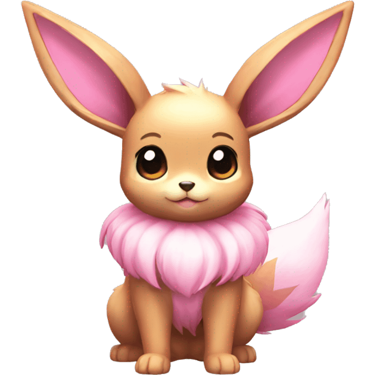 Kawaii Shiny Pink Eevee Full Body emoji