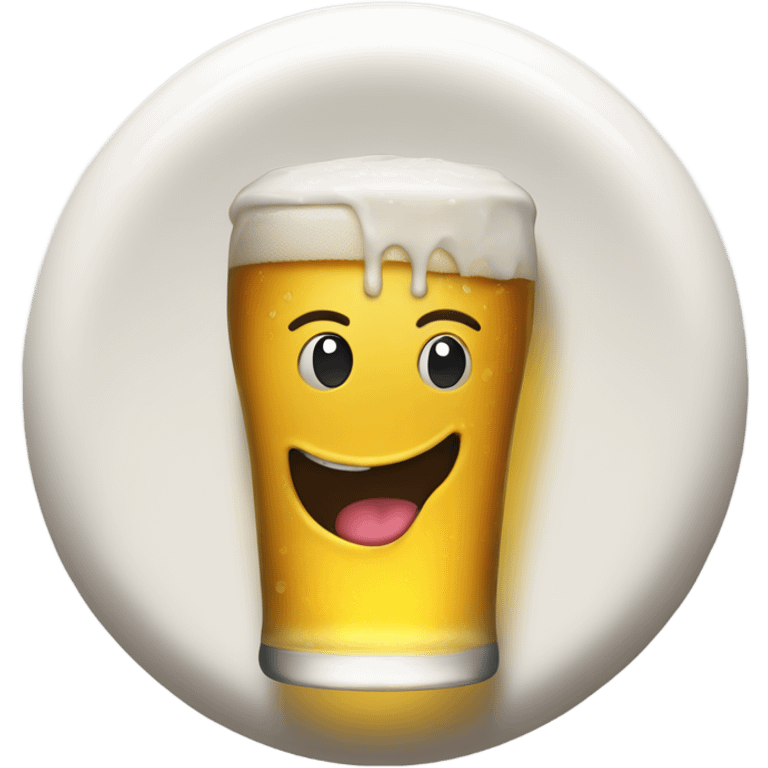 Frisbee with beer emoji