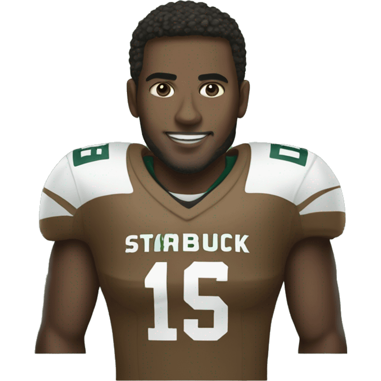 Linebacker with Starbucks  emoji