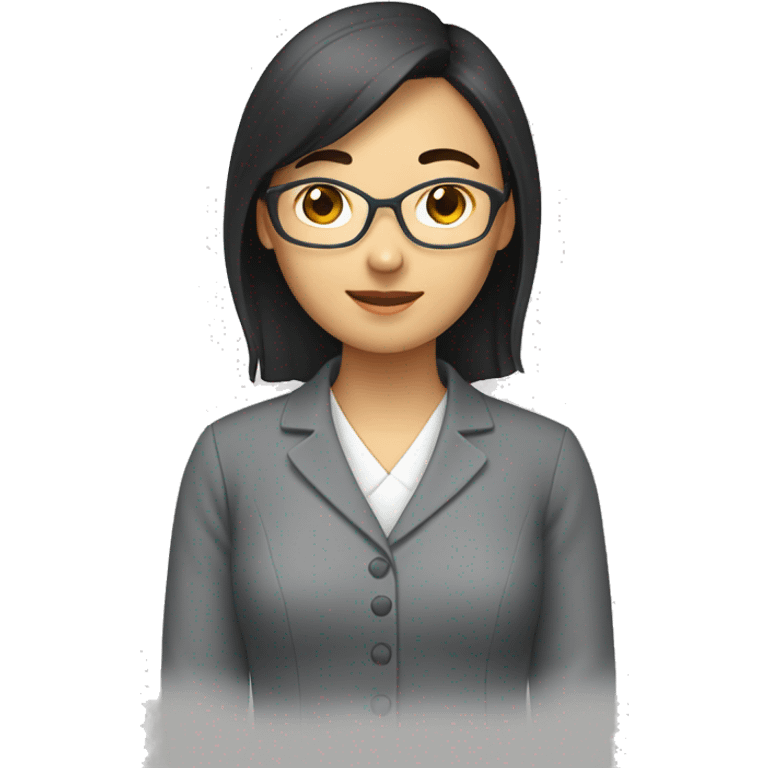 A asian woman teacher doing online class emoji