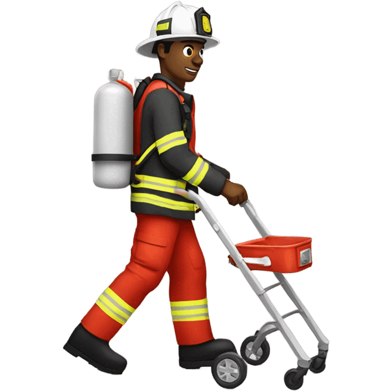 Firefighter with a walker emoji