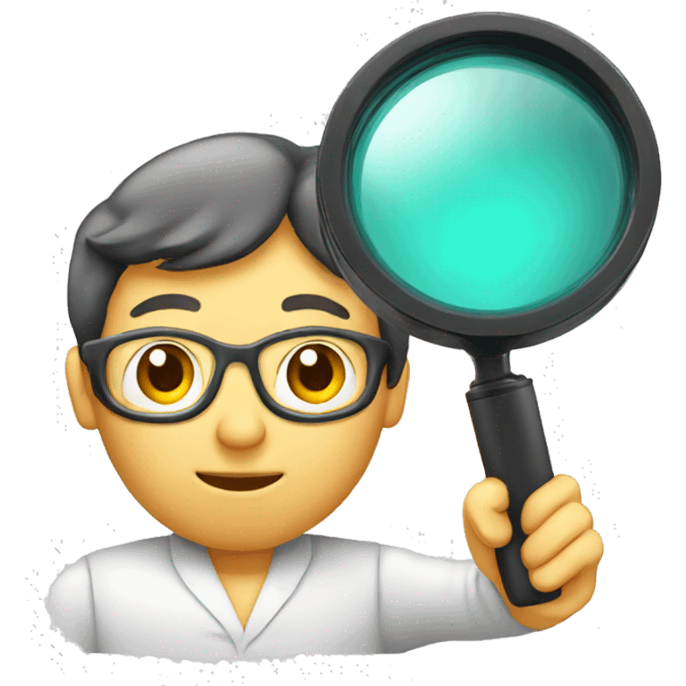 a researcher with a magnifier emoji