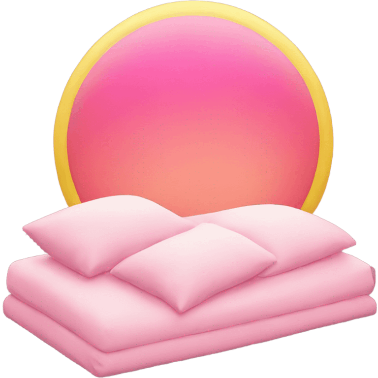 pink sun sleeping  emoji