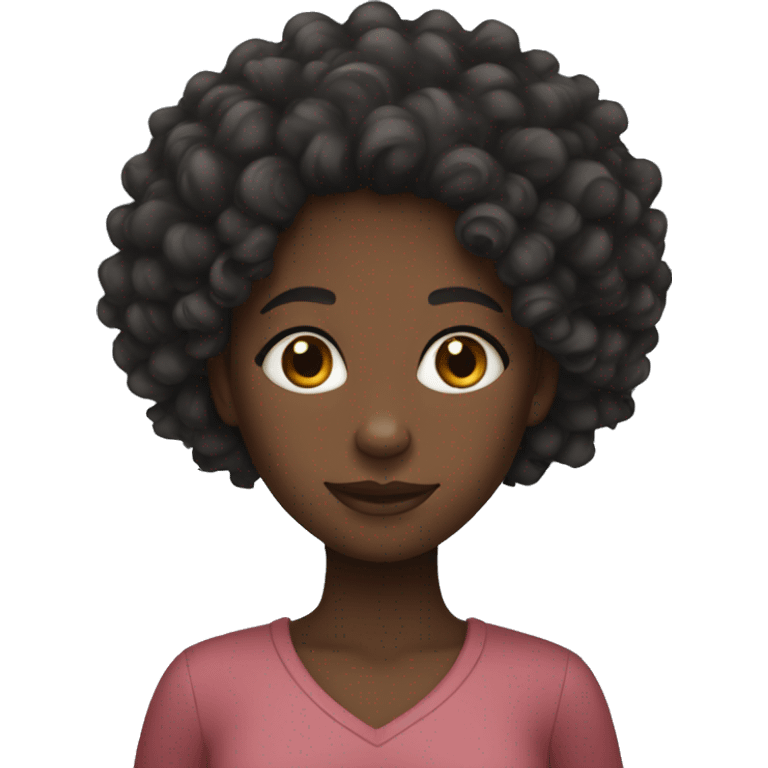 black girl with curly hair emoji