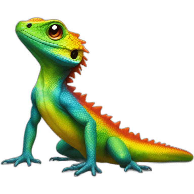 Rainbow Lizard Full Body emoji