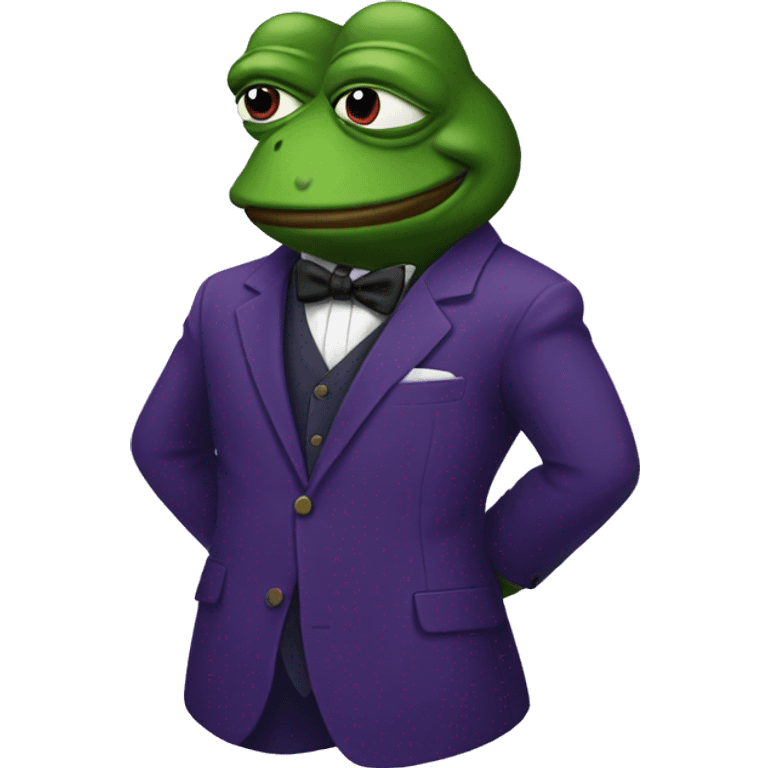 Purple PEPE with suit  emoji