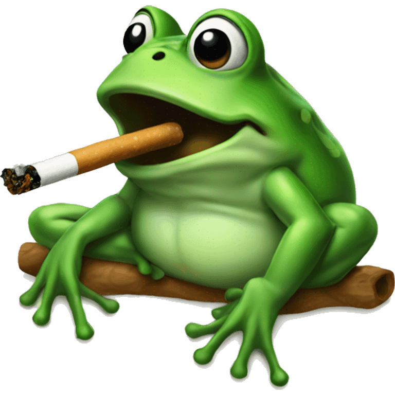 Frog smoking  emoji