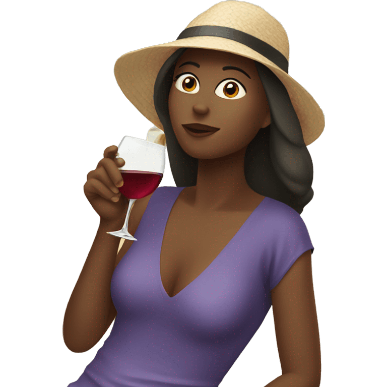 Women drinking wine on beach emoji