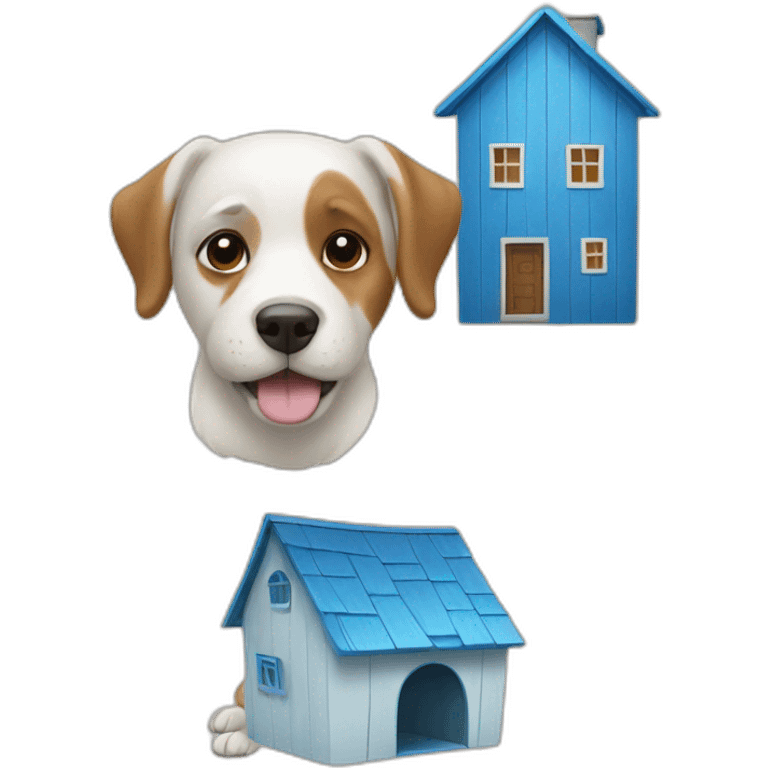 dog with blue house emoji