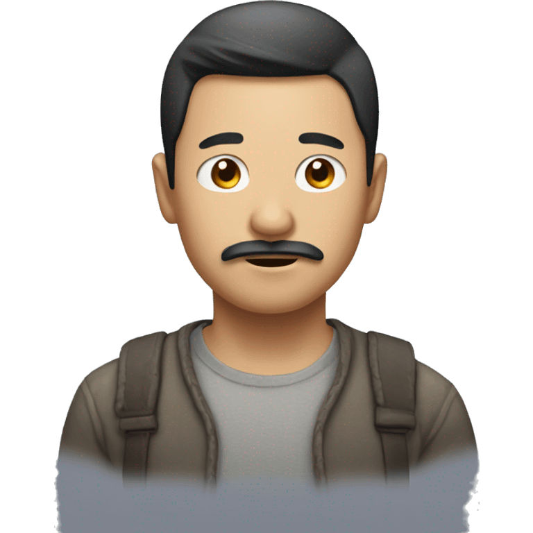 Asian man with patchy weird mustache  emoji