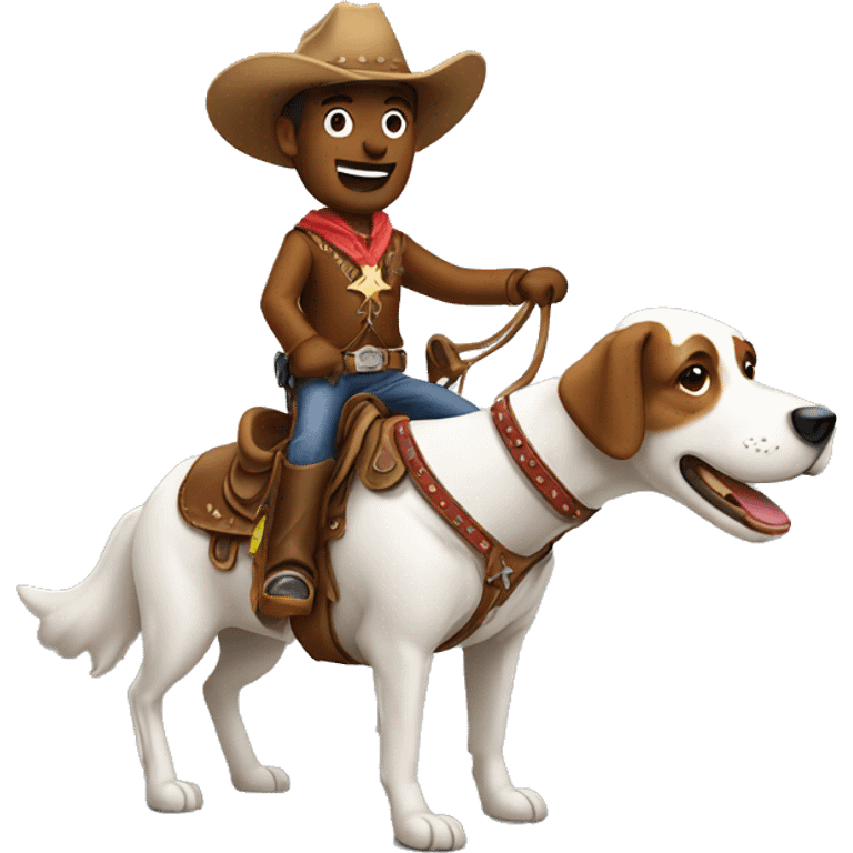 Cowboy riding dog emoji