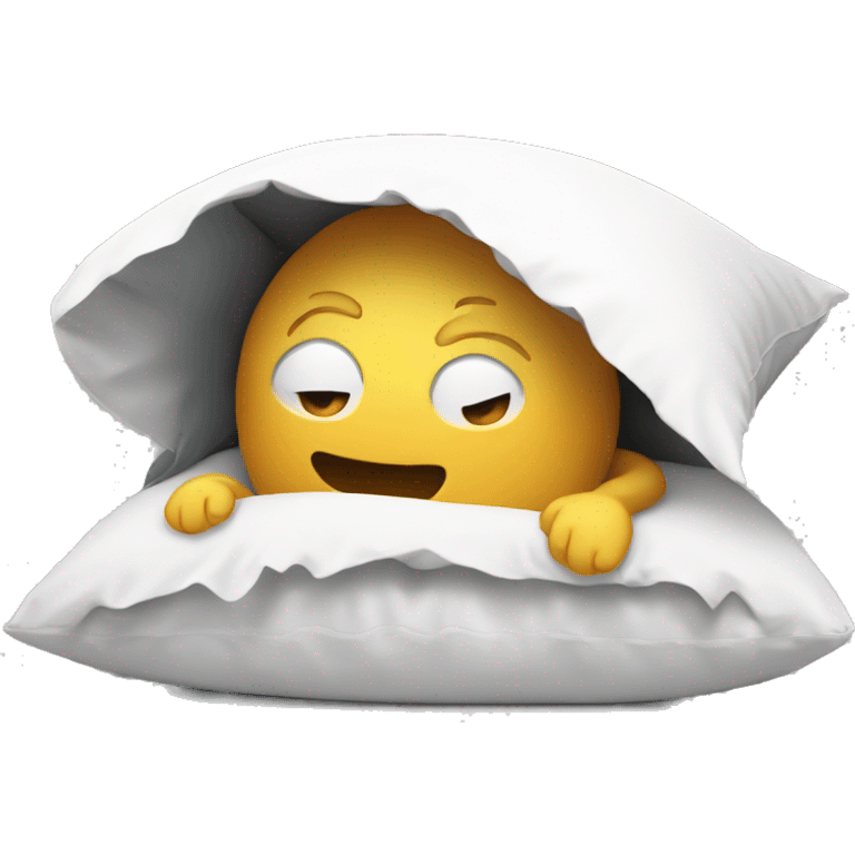 cartoon head buried in pillow emoji