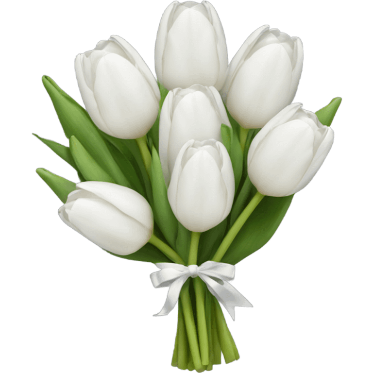 white tulip bouquet  emoji