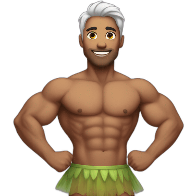 buff male in tutu emoji