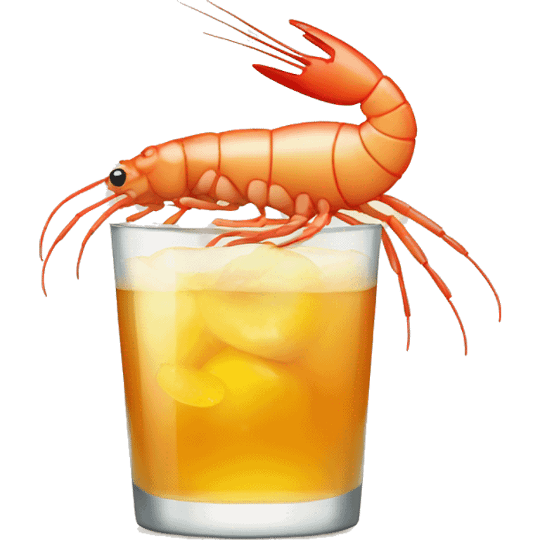 Shrimp with apple juice emoji